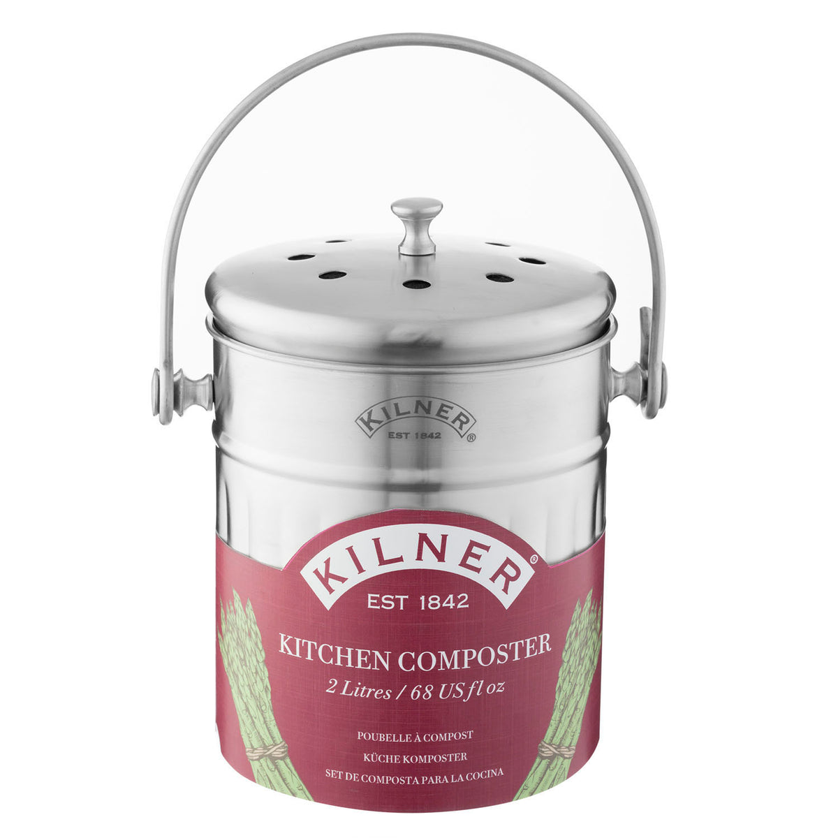 KILNER | Küchenkomposter, Edelstahl, 2 L