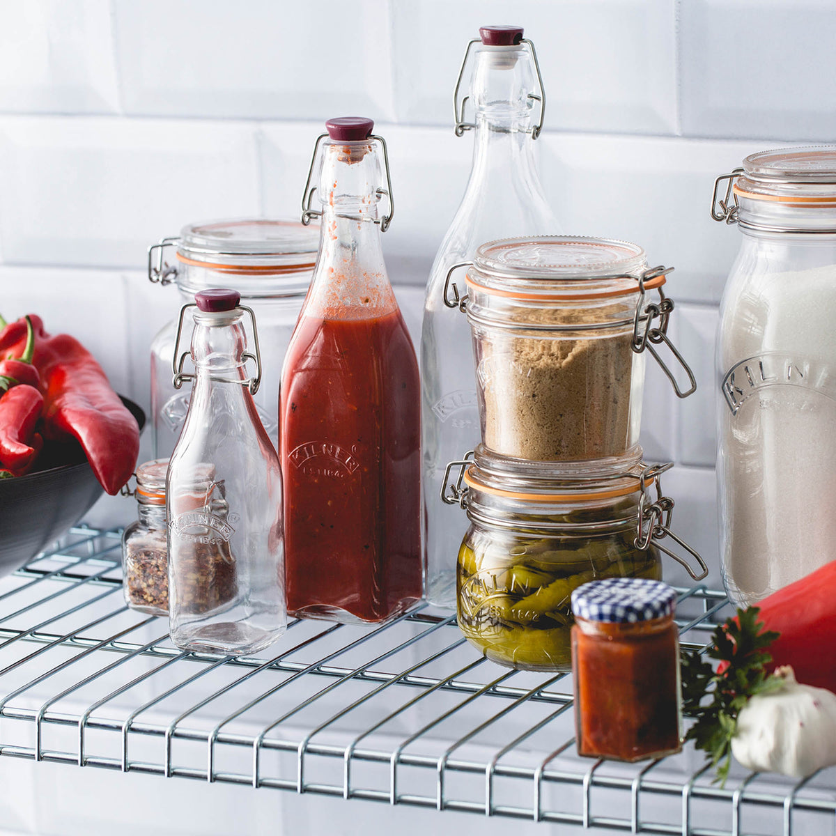 KILNER | Einkochflasche, CLIP SQUARE, klar