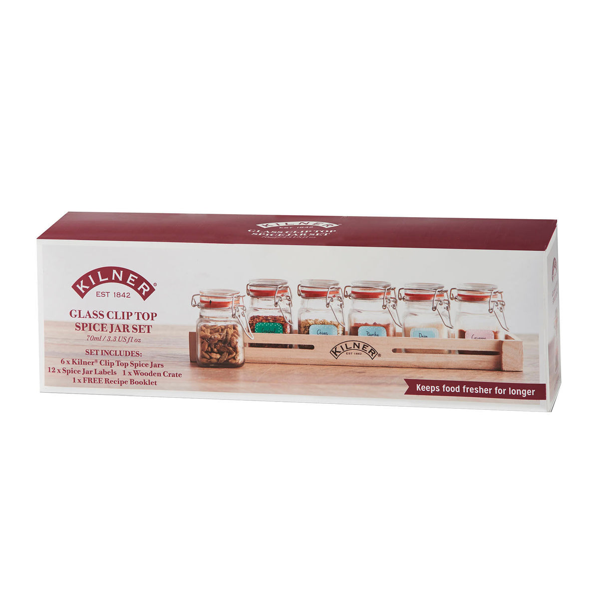 KILNER | Gewürzgläser, SPICES, klar, 6 x 70 ml