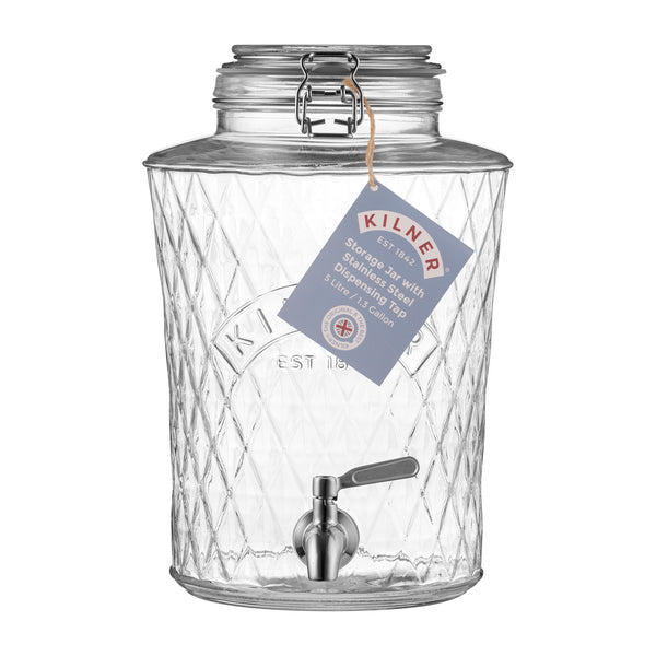 Getränkespender mit Edelstahl Zapfhahn, 5 Liter