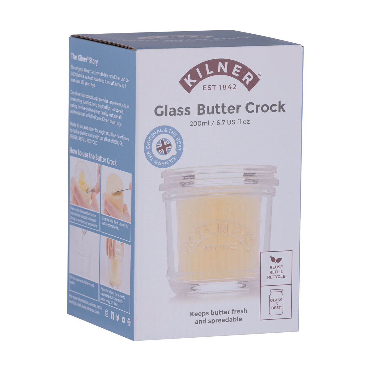 KILNER | Butterfässchen aus Glas, 200 ml