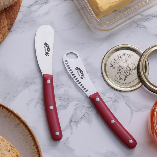KILNER | Buttermesser, rot, 2 Griffe