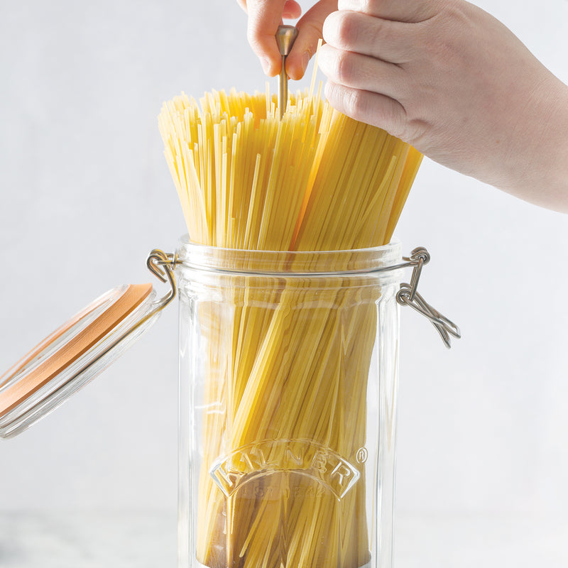Spaghetti Facetten-Glas mit Bügelverschluss 2 L Kilner
