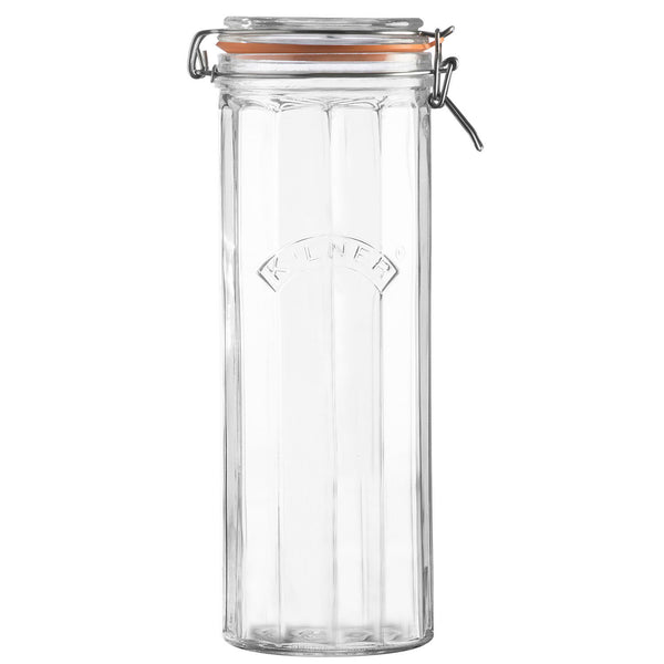 Bügelglas mit Facetten 2,2 L Kilner